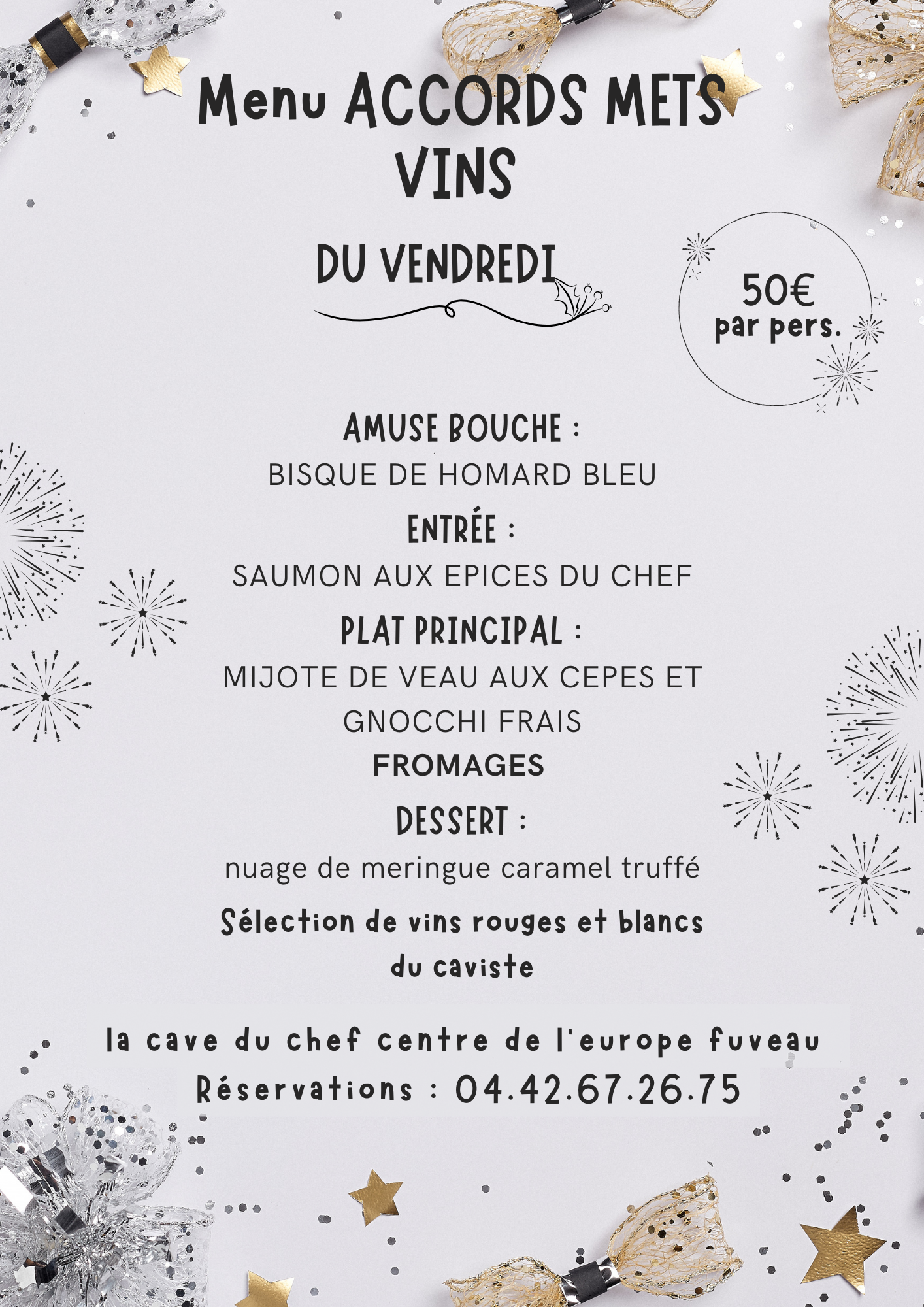 MENU ACCORDS METS / VINS